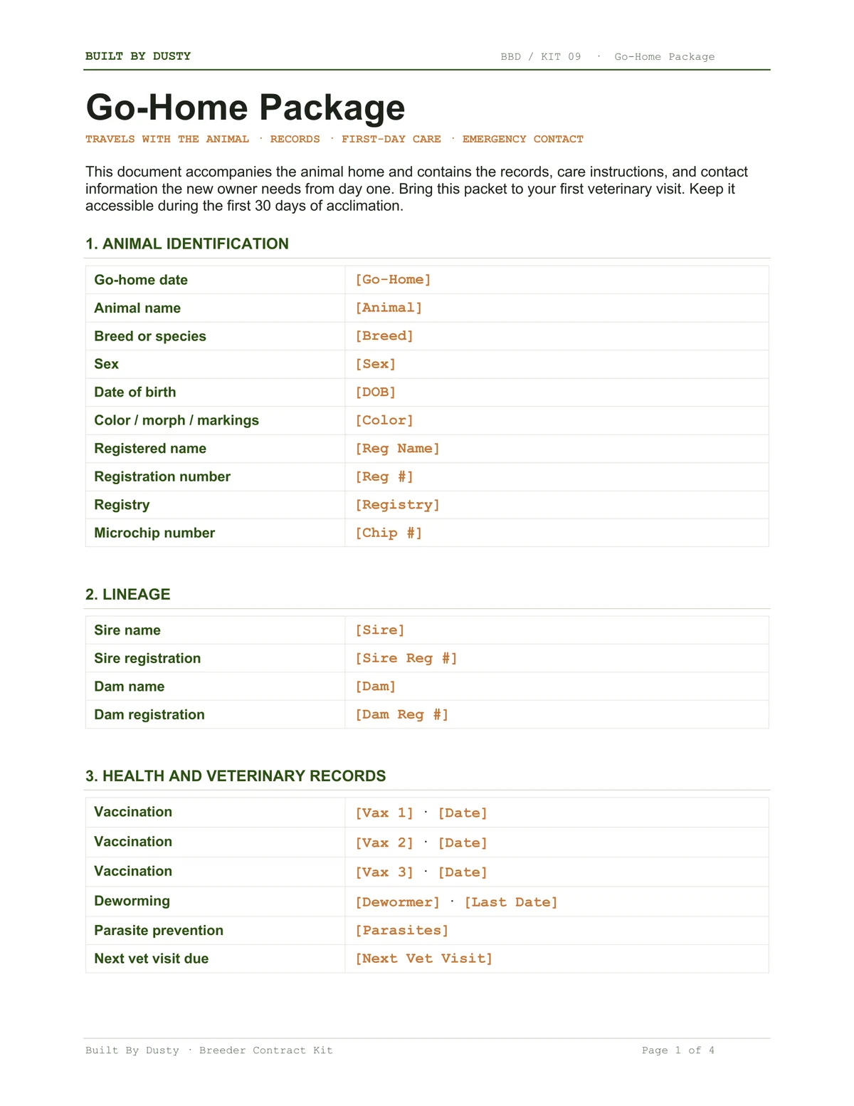 Sample page from Go-Home Package, a template by Built By Dusty.