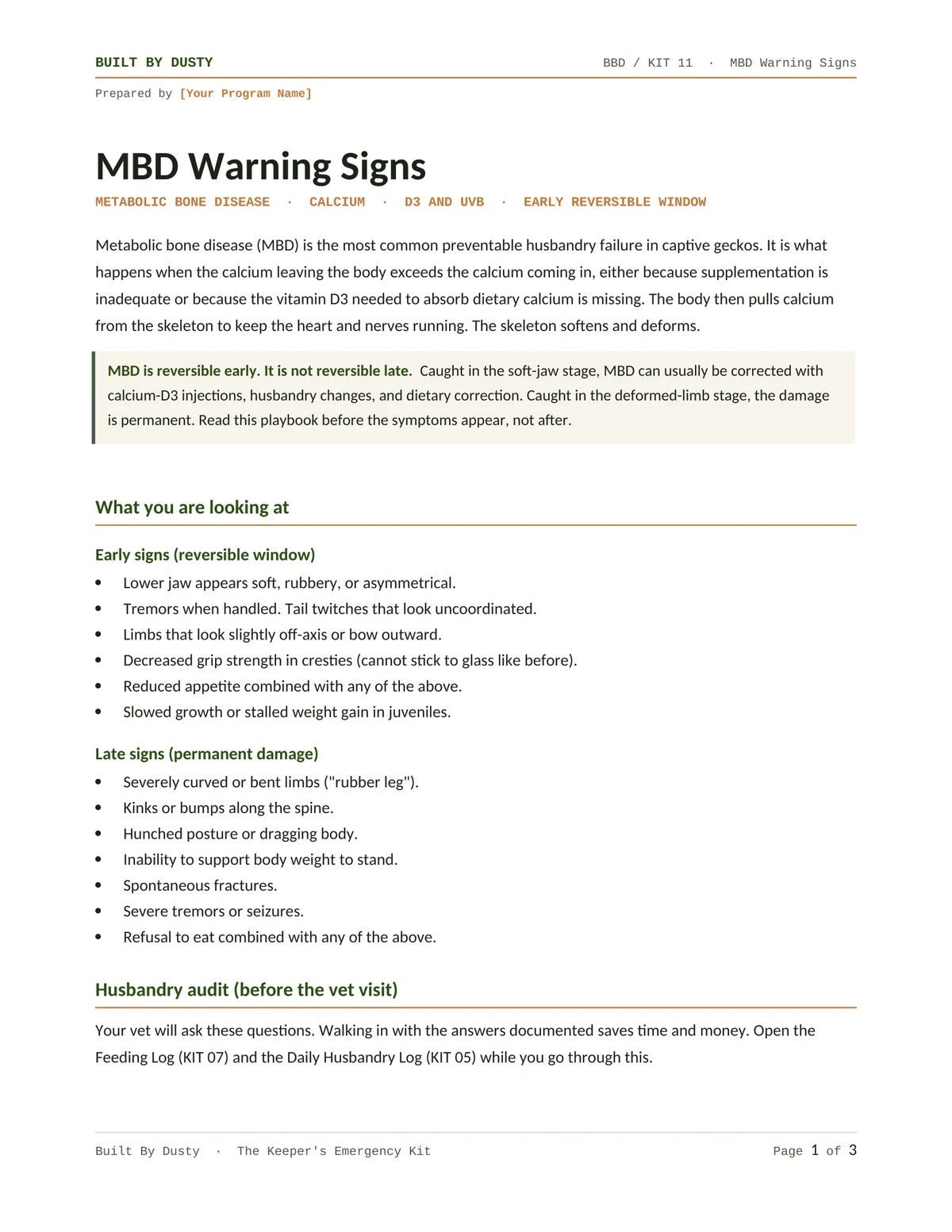 Sample page from MBD Warning Signs, a template by Built By Dusty.